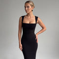 Black Satin Long Dress