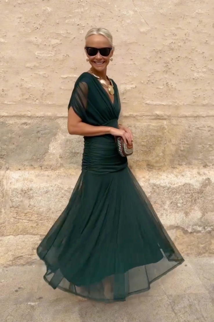 Louise™ - Elegant V-Neck Maxi Dress