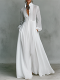 Clara™ | Flowing Button-Front Maxi Dress
