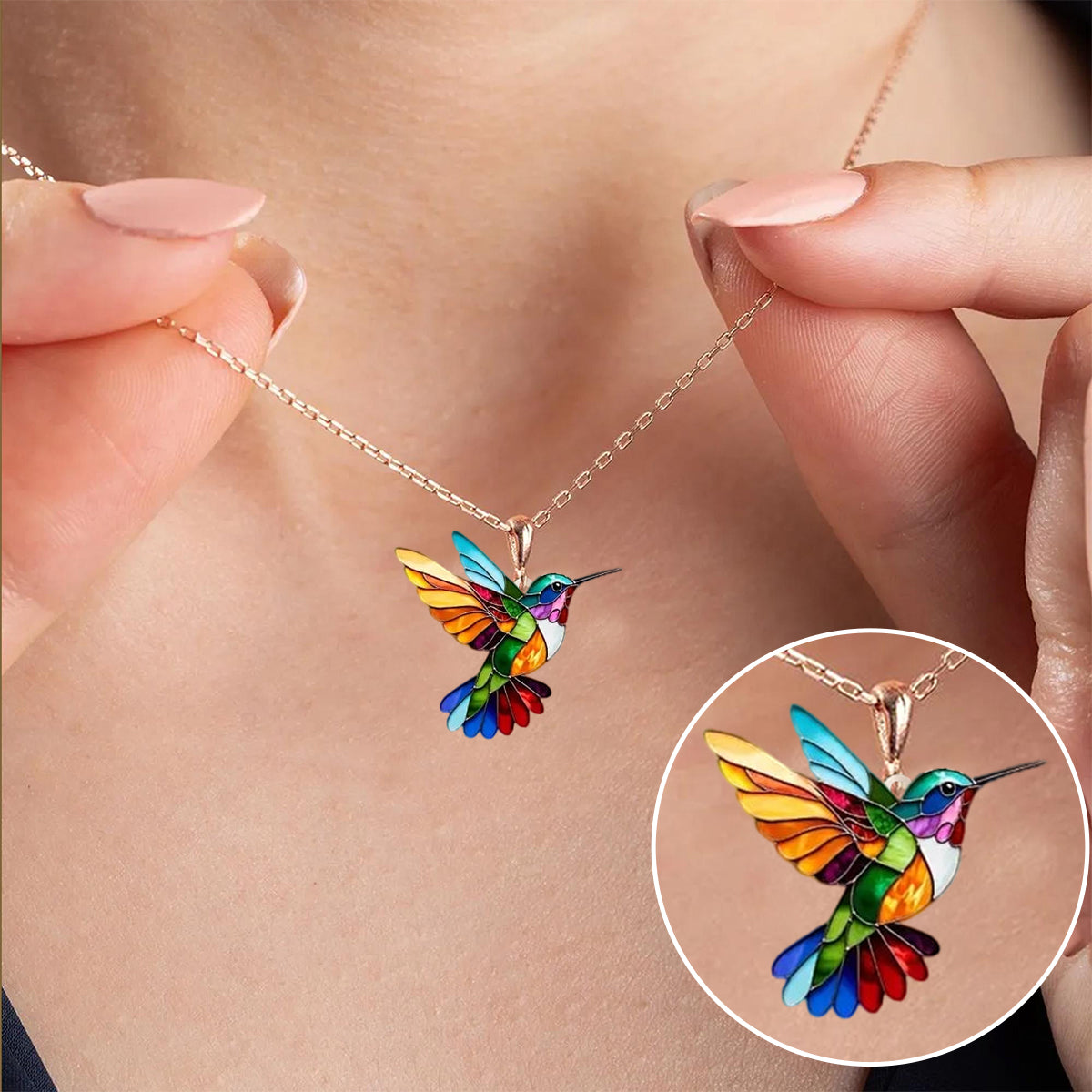 Eve - Beautiful Hummingbird Necklace with Bonus Earrings