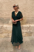 Louise™ - Elegant V-Neck Maxi Dress