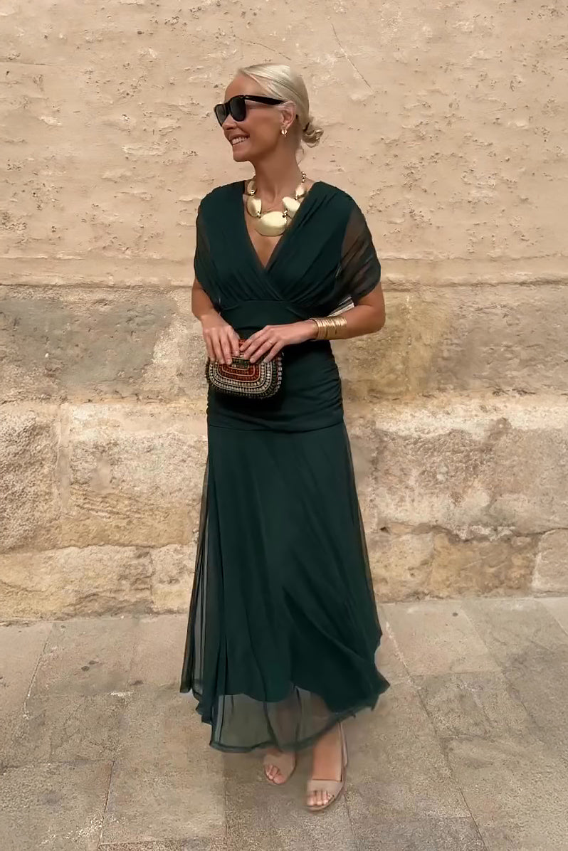 Louise™ - Elegant Maxi Dress with V-Neck