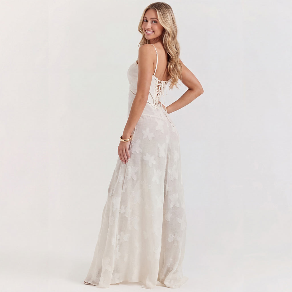 White Lace Maxi Dress, view 2