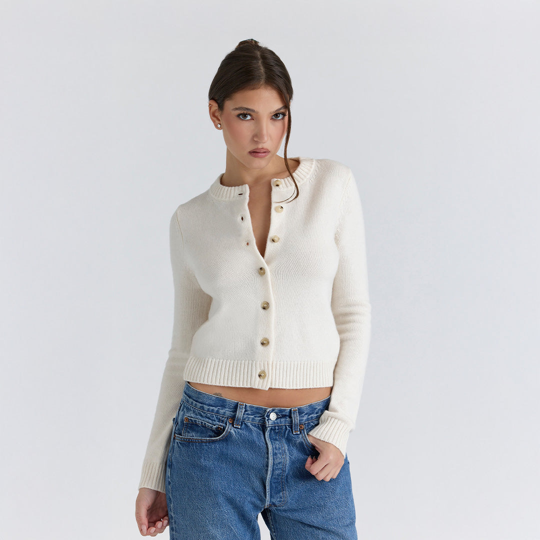 Cardigan Cachemire Ivoire