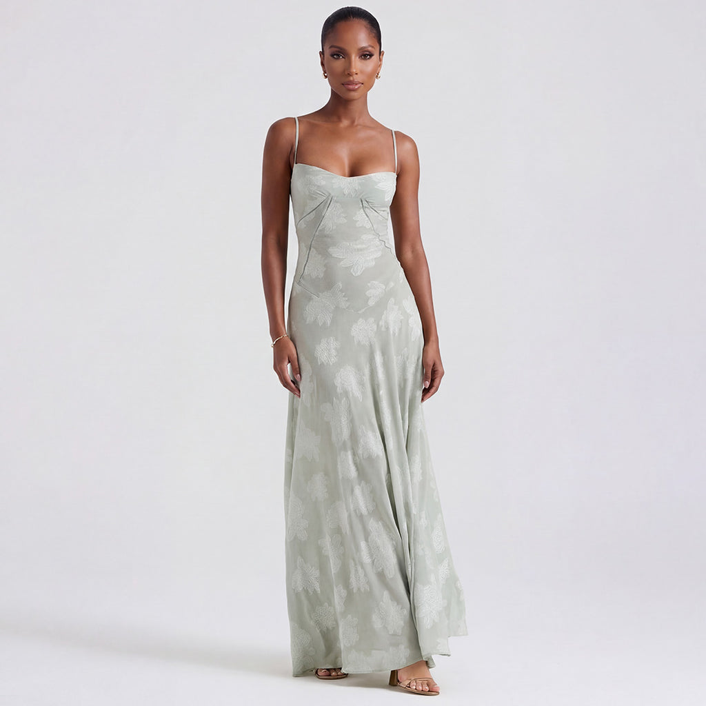 Pistachio Lace Maxi Dress