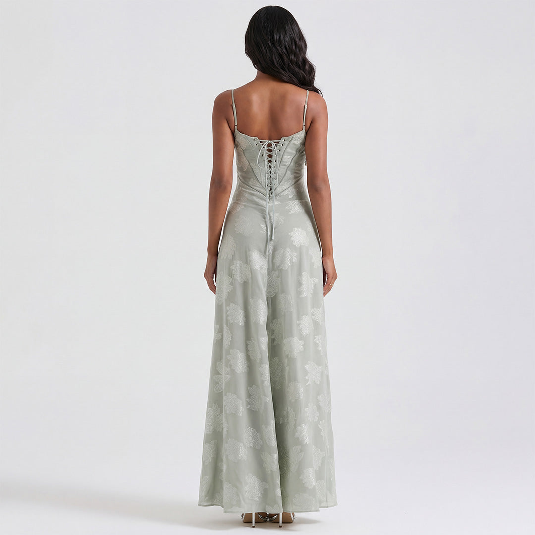 Robe Longue Dentelle Pistache