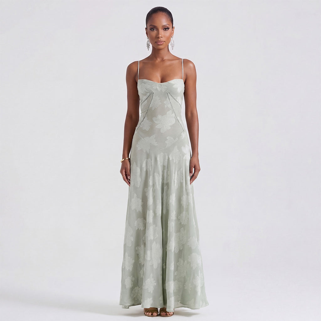 Pistachio Lace Maxi Dress, view 3