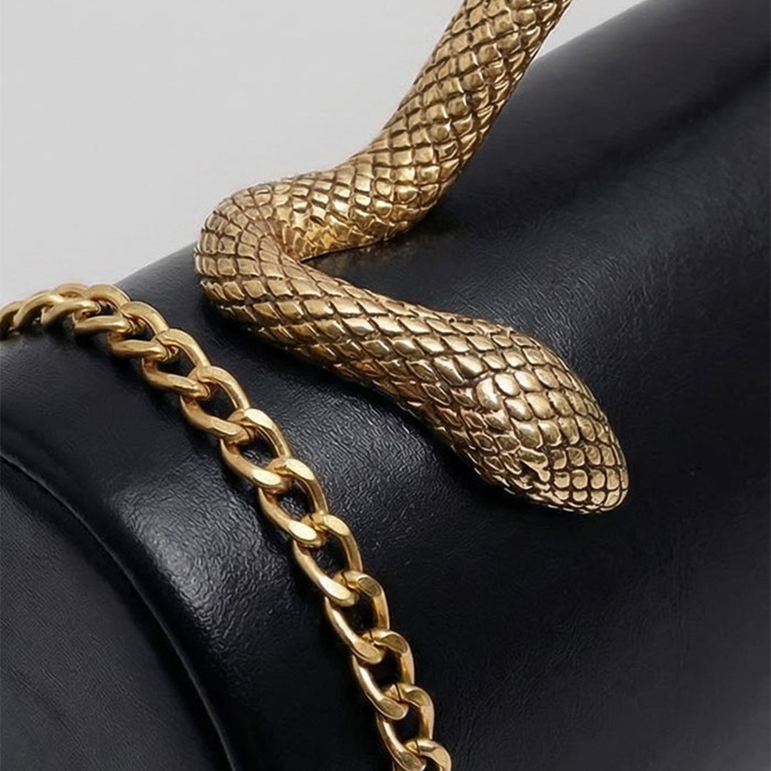 Pochette Élégance Serpent Noire