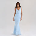 Robe Longue Dentelle Bleue
