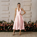 Robe Midi Fleurie Rose
