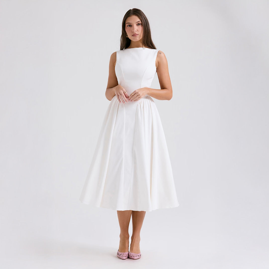 Robe Midi Twill Blanche