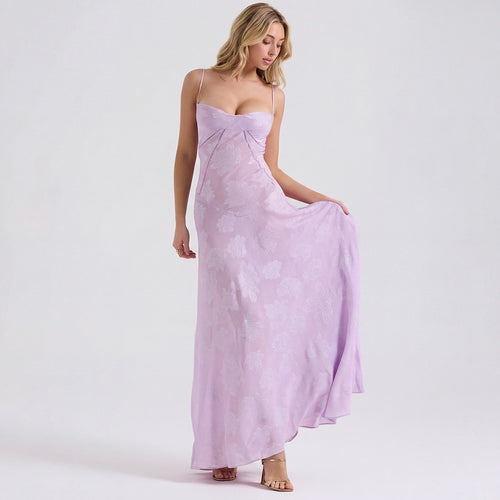 Purple Lace Maxi Dress