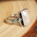 Violet™ - Vintage White Opal Silver Ring