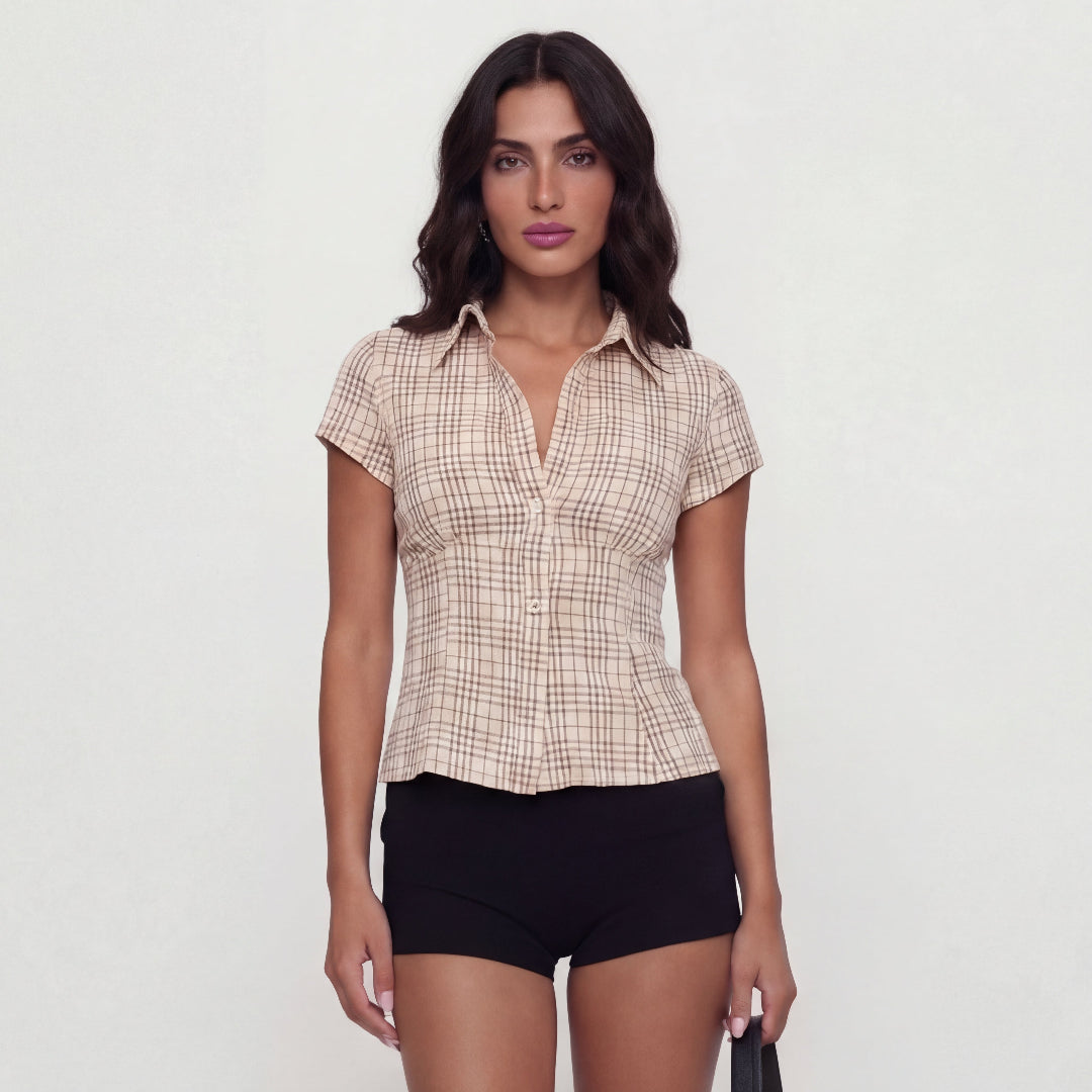 Brown checkered shirt