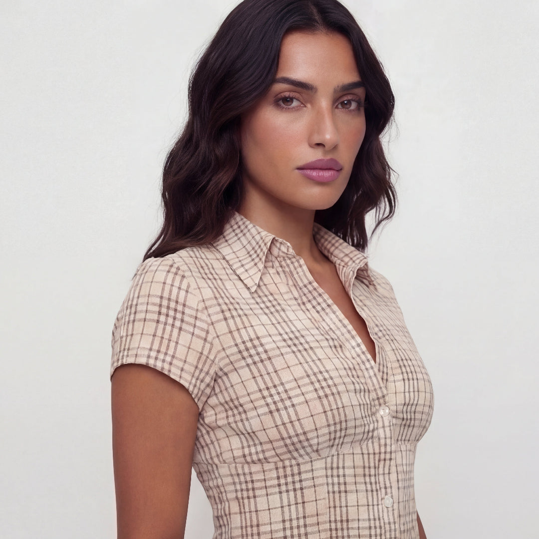 Chemise a carreaux marron