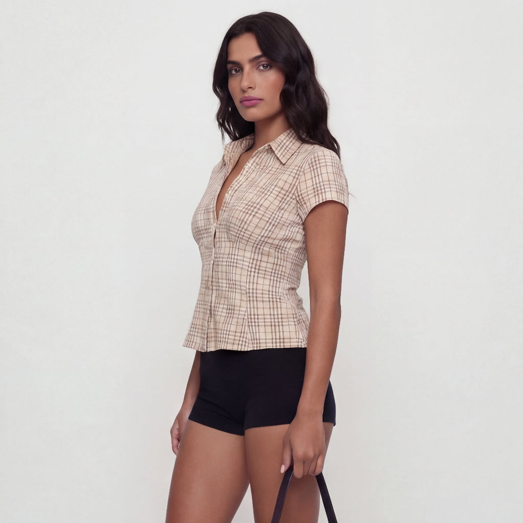 Brown Plaid Shirt, view 2