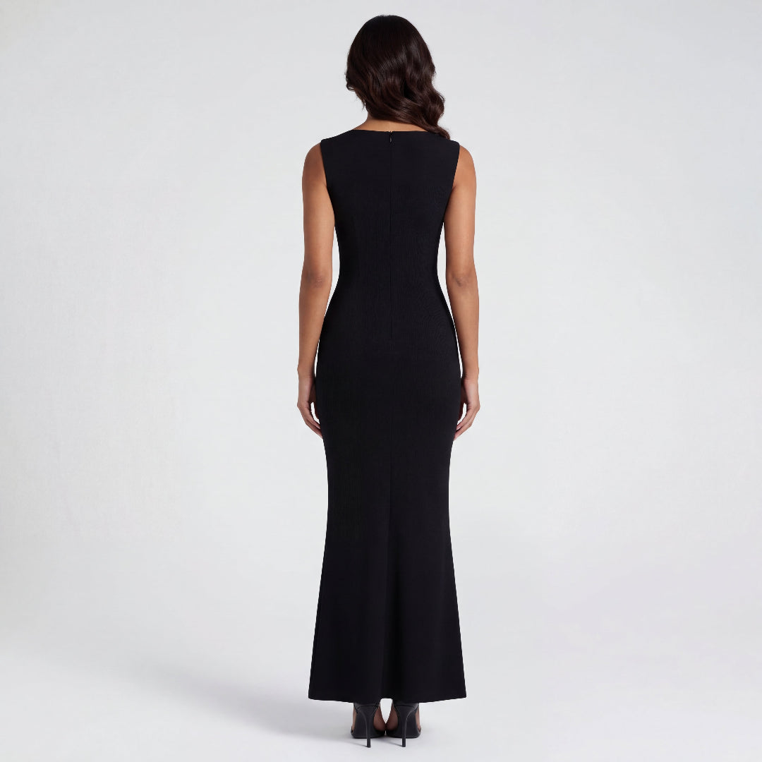 Black Satin Long Dress