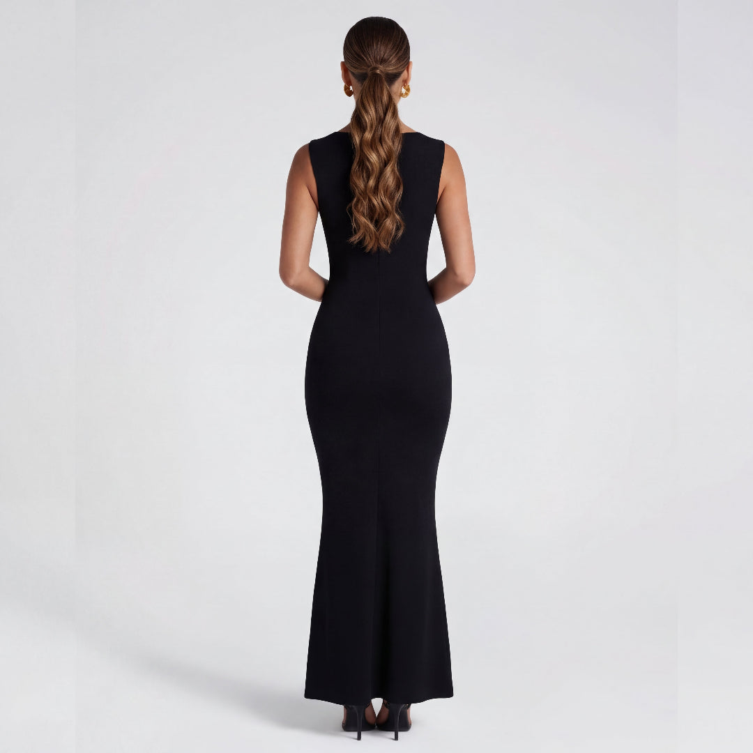 Robe Longue Satin Noire