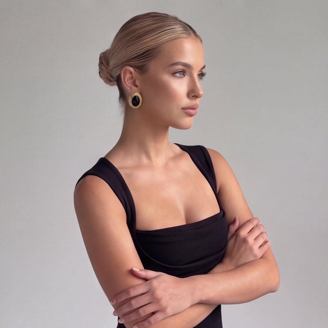 Black Satin Long Dress