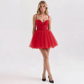 Robe Mini Tulle Rouge