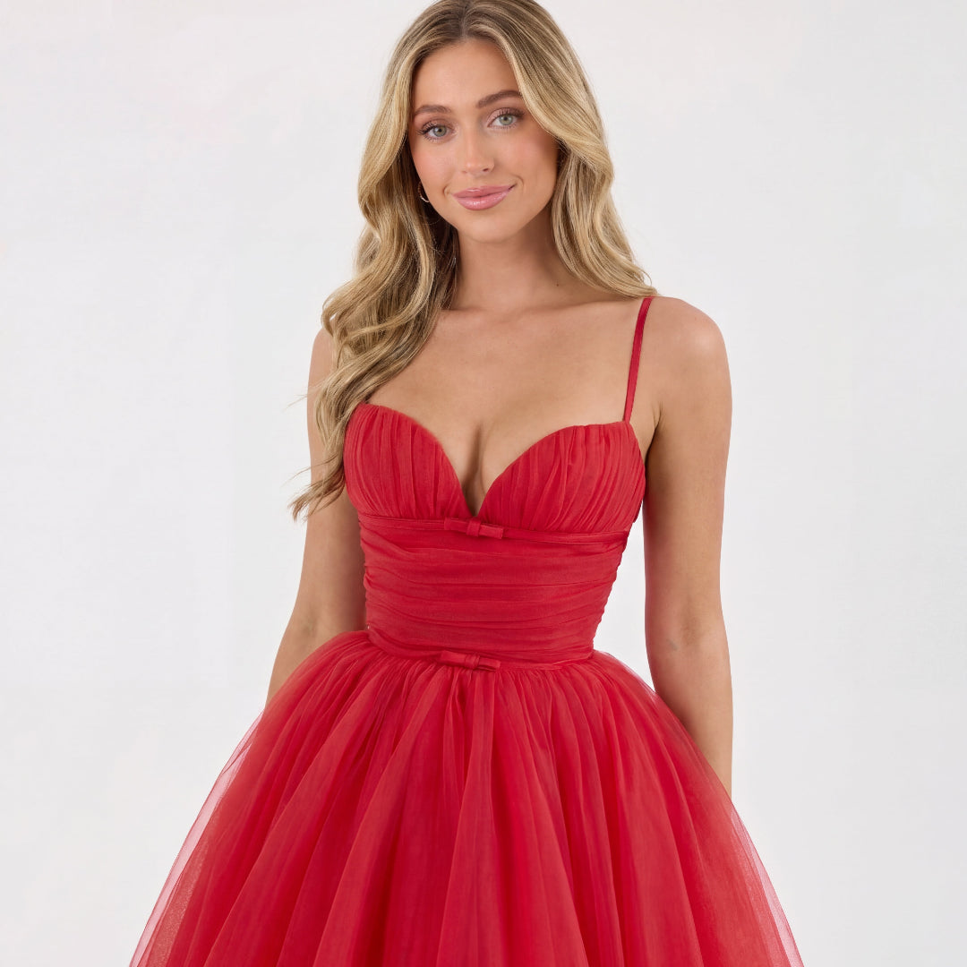 Robe Mini Tulle Rouge