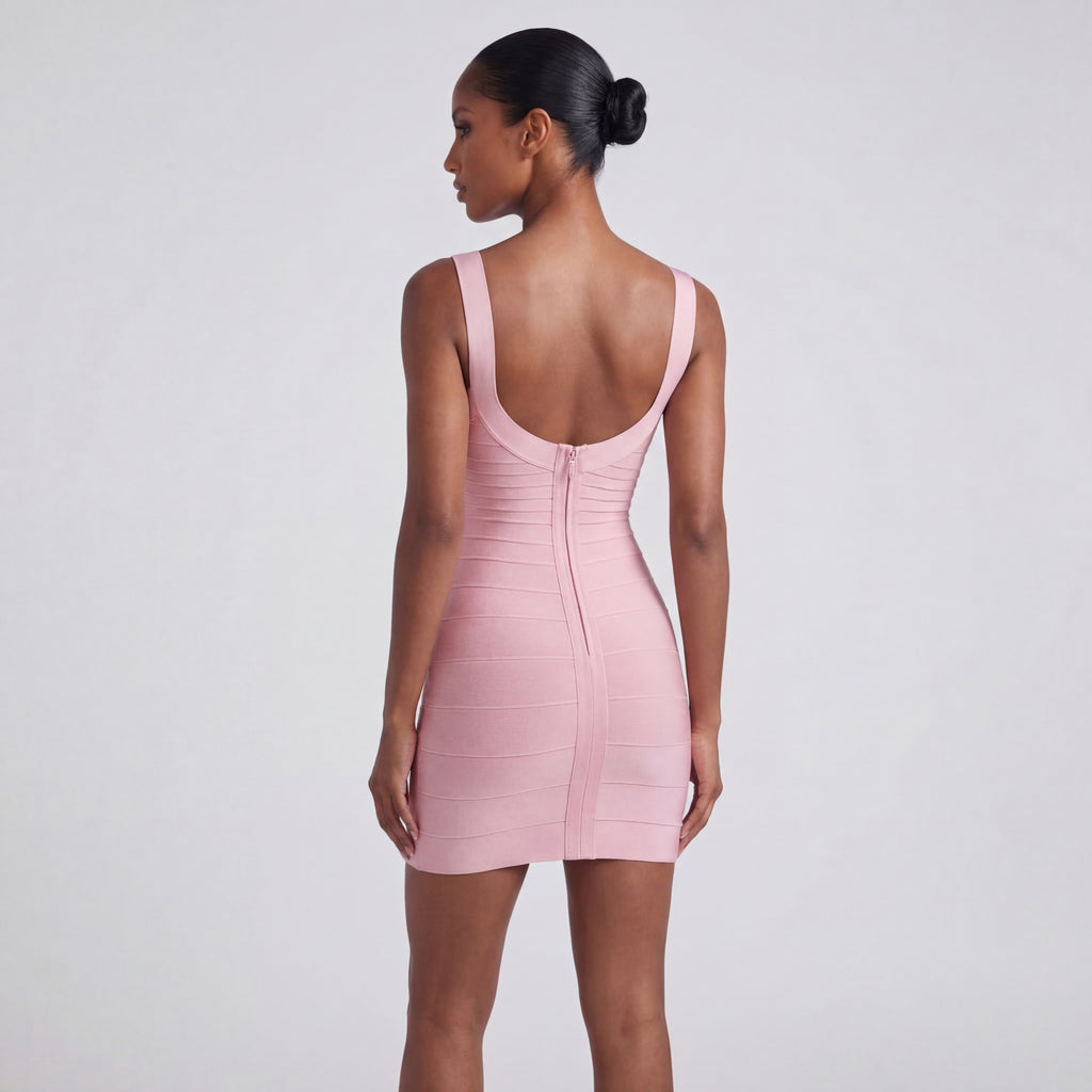 Pink Bandage Mini Dress, view 4