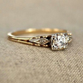 June™ - Vintage Zirconia Fine Gold Ring