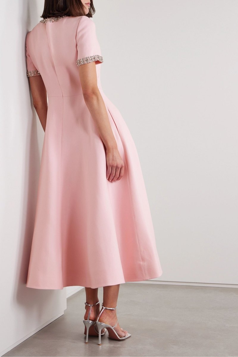 Estelle™ - Bow with Crystal Embellished Midi Dress